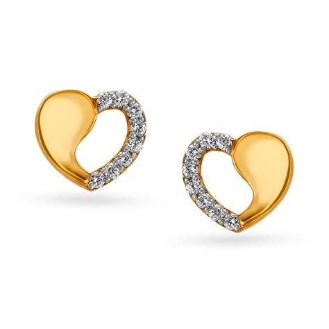 love heart diamond earrings